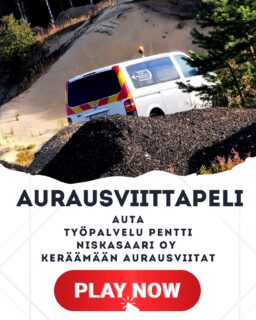 Hei,
Olemme tehneet harrastuspohjalta ja humoristisella ajatuksella Aurausviitoituspelin mitä pääset pelailemaan ilmaiseksi.
Aurausviitoituspelissä sinun pitää auttaa meitä keräämään aurausviittoja erilaisilla tasoilla. Peli on SuperMario- tyylinen taso hyppely, jota voit pelata kännykällä tai tietokoneella.
Pääset pelaamaan kyseistä peliä meidän Instagram profiili linkkejä käyttäen.
Tai menemällä kotisivuillemme: tyopalveluniskasaari.com
Sivun alhaalta löytyy peli kuvake mitä painamalla pääset pelaamaan.
Peli on 0€ budjetilla tehty ja sen on kehittänyt Juhamatti Niskasaari.
Pelaamisiin.. Ei meillä muuta…
#aurausviitoituspeli #aurausviitoitus #peli #kännykkäpeli #auraus #viitoitus #työpalvelu #sodankylä